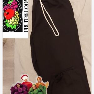 MEN'S BLK-XL SWEATPANT JOGGERS BY: FRUIT OF THE LOOM
